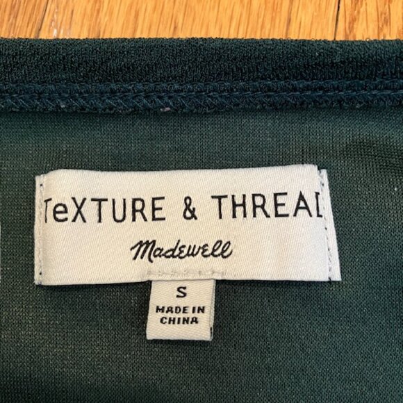 Madewell Texture & Thread Long Sleeve faux wrap top in Smoky Spruce Crepe S - Picture 4 of 8